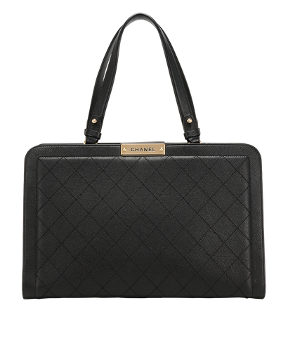 Label Click Tote, &pound;1,800, Handbags, Black, Leather, Front view